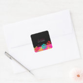 PixDezines hibiscus/doe-het-zelf achtergrondkleur Vierkante Sticker (Envelop)