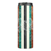 PixDezines Hibiscus Faux Koa Wood Longboard Thermosbeker (Achterkant)