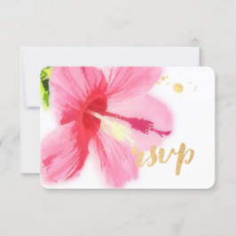 PixDezines hibiscus/floral/rsvp RSVP Kaartje