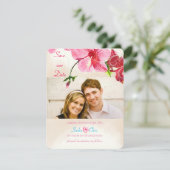 PixDezines  hibiscus/foto/bewaardatum Save The Date (Staand voorkant)