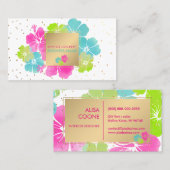 PixDezines Hibiscus/Gold Species/DIY Background Visitekaartje (Voorkant / Achterkant)