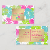 PixDezines Hibiscus/Gold Species/DIY Background Visitekaartje (Voorkant / Achterkant)