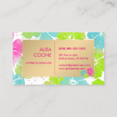 PixDezines Hibiscus/Gold Species/DIY Background Visitekaartje (Achterkant)