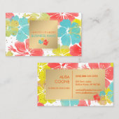 PixDezines Hibiscus/Gold Specks/DIY Achtergrond Visitekaartje (Voorkant / Achterkant)
