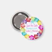 PixDezines hibiscus lei, Save the Date Magneet (Voorkant / Achterkant)