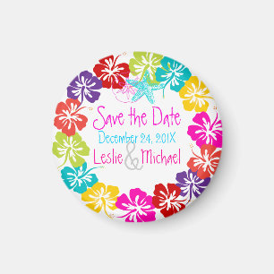 PixDezines hibiscus lei, Save the Date Magneet