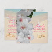 PixDezines Hibiscus Lei/strand/tropische bruiloft Kaart (Voorkant / Achterkant)