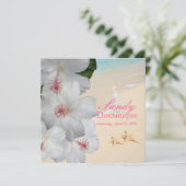 PixDezines Hibiscus Lei/strand/tropische bruiloft Kaart (Staand voorkant)