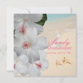 PixDezines Hibiscus Lei/strand/tropische bruiloft Kaart (Voorkant)