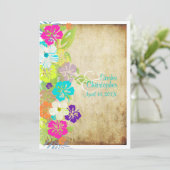 PixDezines  HIBISCUS LEIS/LUAU/DIY-kleuren Kaart (Staand voorkant)