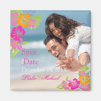 PixDezines hibiscus leis, Save the Date Magneet