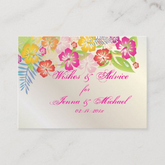 PixDezines Hibiscus Leis Wishes + Advice Kaarten (Voorkant)