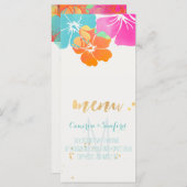 PixDezines Hibiscus Menu/Roze/Blauw/Sinaasappel Menu (Voorkant / Achterkant)