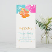 PixDezines Hibiscus Menu/Roze/Blauw/Sinaasappel Menu (Staand voorkant)