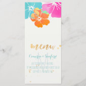 PixDezines Hibiscus Menu/Roze/Blauw/Sinaasappel Menu (Voorkant)