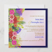 PixDezines Hibiscus+monstera/geel+fuchsia Kaart (Achterkant)