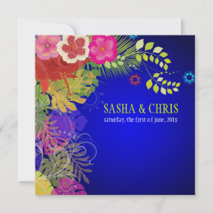PixDezines Hibiscus+monstera/geel+fuchsia Kaart