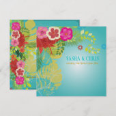 PixDezines Hibiscus+monstera/yellow+aqua Kaart (Voorkant / Achterkant)