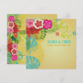 PixDezines Hibiscus+monstera/yellow+aqua Kaart (Voorkant / Achterkant)