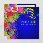 PixDezines Hibiscus+monstera/yellow+fuschia Kaart (Voorkant / Achterkant)