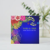 PixDezines Hibiscus+monstera/yellow+fuschia Kaart (Staand voorkant)