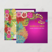 PixDezines Hibiscus+monstera/yellow+fuschia Kaart (Voorkant / Achterkant)
