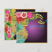 PixDezines Hibiscus+nstera/yellow+aqua Kaart (Voorkant / Achterkant)