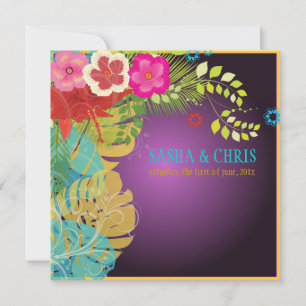 PixDezines Hibiscus+nstera/yellow+aqua Kaart