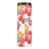 PixDezines Hibiscus/Oranje/Geel/Blauw Thermosbeker (Achterkant)