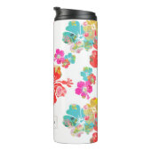 PixDezines Hibiscus/Oranje/Geel/Blauw Thermosbeker (Geroteerd rechts)