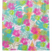PixDezines Hibiscus/Rainforest/DIY-achtergrond Douchegordijn (Voorkant)
