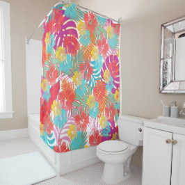 PixDezines Hibiscus/Rainforest/DIY-achtergrond Douchegordijn