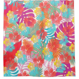 PixDezines Hibiscus/Rainforest/DIY-achtergrond Douchegordijn