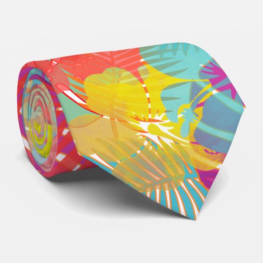 PixDezines Hibiscus/Rainforest/DIY-achtergrond Stropdas (Opgerold)