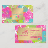 PixDezines hibiscus/regenwoud/DIY-achtergrond Visitekaartje (Voorkant / Achterkant)