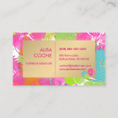 PixDezines hibiscus/regenwoud/DIY-achtergrond Visitekaartje (Achterkant)