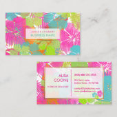 PixDezines hibiscus/regenwoud/doe-het-zelf achterg Visitekaartje (Voorkant / Achterkant)