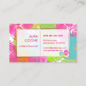 PixDezines hibiscus/regenwoud/doe-het-zelf achterg Visitekaartje (Achterkant)