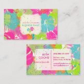 PixDezines hibiscus/regenwoud/doe-het-zelf achterg Visitekaartje (Voorkant / Achterkant)