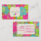 PixDezines hibiscus/regenwoud/houten panelen Visitekaartje (Voorkant / Achterkant)