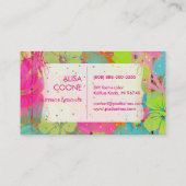 PixDezines hibiscus/regenwoud/houten panelen Visitekaartje (Achterkant)