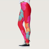 PixDezines Hibiscus/Roze/Sinaasappel/Aqua/DIY Acht Leggings (Links)