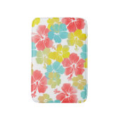 PixDezines Hibiscus/sinaasappel/blauw/geel Badmat (Voorkant Verticaal)