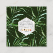 PixDezines Hibiscus Tropisch Oerwoud Vierkante Visitekaartje (Achterkant)