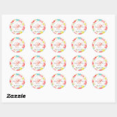 PixDezines hibiscus/watercolor-effect Ronde Sticker (Vel)