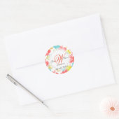 PixDezines hibiscus/watercolor-effect Ronde Sticker (Envelop)