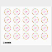 PixDezines hibiscus/waterverf beïnvloeden Ronde Sticker (Vel)