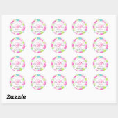 PixDezines hibiscus/waterverf beïnvloeden Ronde Sticker (Vel)