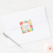 PixDezines hibiscus/waterverf beïnvloeden Vierkante Sticker (Envelop)