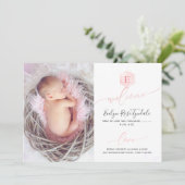 PixDezines Honeycomb Birth Announcement, meisje Aankondiging (Staand voorkant)